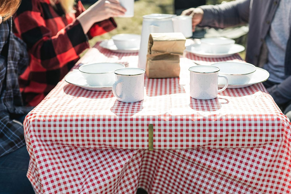 Stansport Picnic Table Cloth with Clamps Combo Pack - Rectangle - Polyurethane -