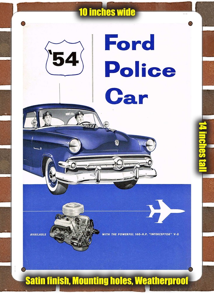 Metal Sign - 1954 Ford Police