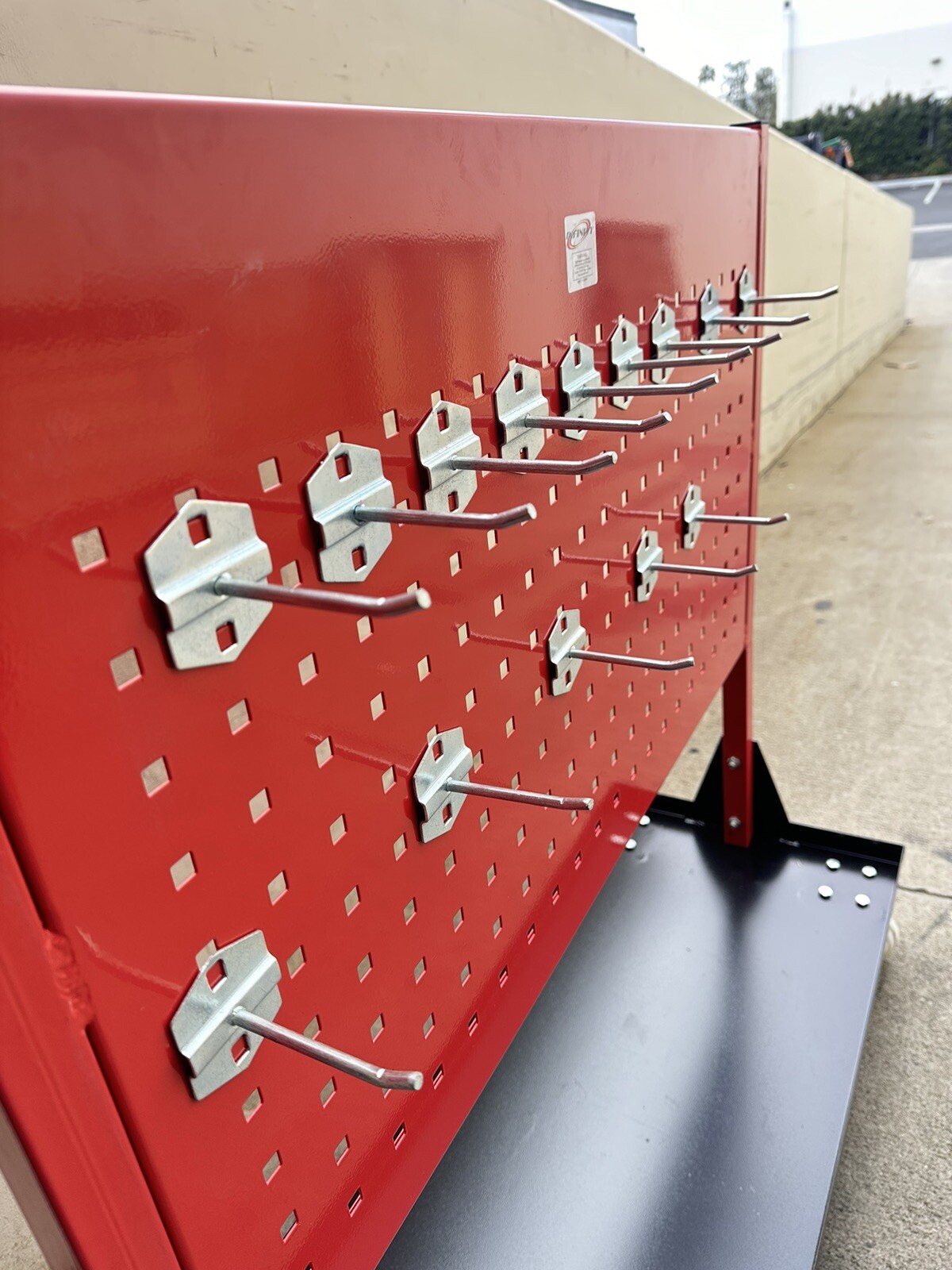 Hanging Peg Metal Board Portable Rack Cart For Auto Body Frame Pulling Clamps