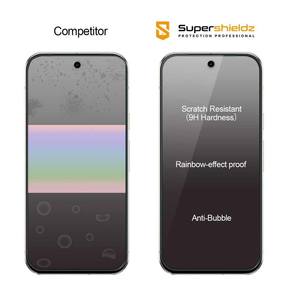 [3-Pack] Supershieldz Tempered Glass Screen Protector for Google Pixel 9a