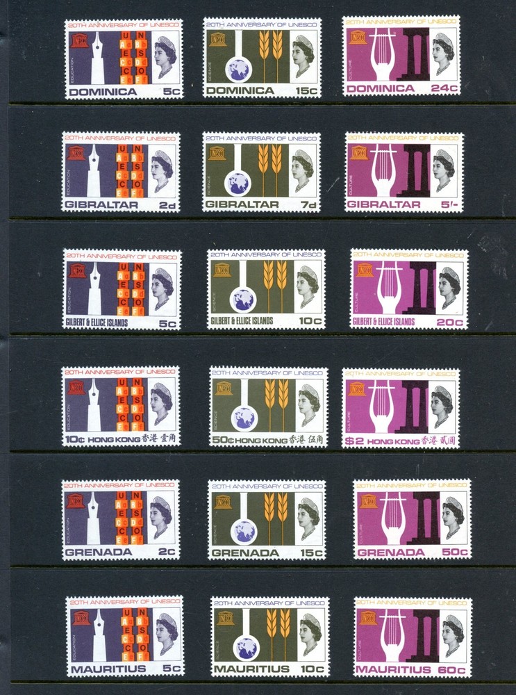 BRITISH COMMONWEALTH UNESCO OMNIBUS SET MINT NEVER HINGED
