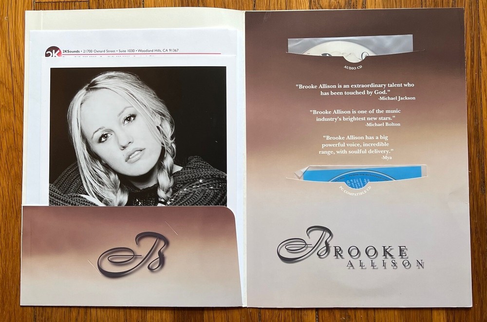 Brooke Allison - RARE promo press kit w/advance & enhanced CDs '01