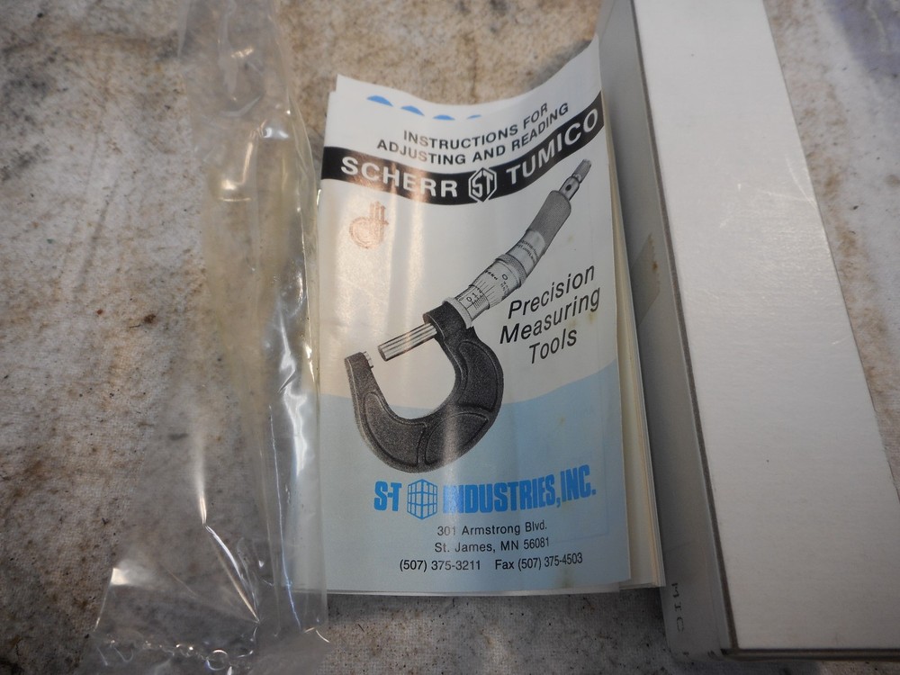 NIB SCHERR TUMICO REPLACEMENT MICROMETER HEAD 25mm RANGE .01 **MINT IN BOX **