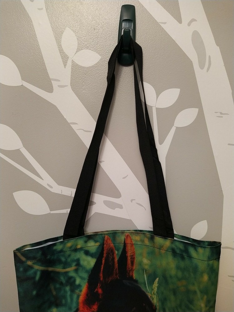 Tote Bag, Red and Black German Shepherd