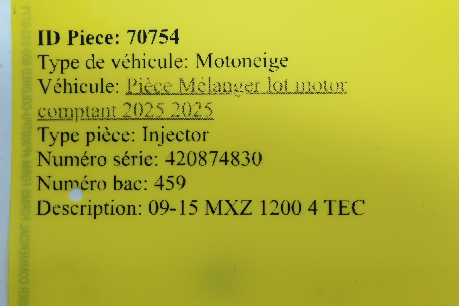 2009-2015 Ski-Doo MXZ X 1200 4 TEC FUEL INJECTOR SET OEM 420874830