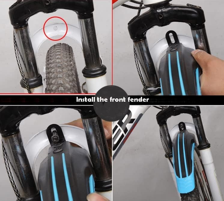 Universal Adjustable Mud Guards for Mountain & Road Bikes - All Black Set