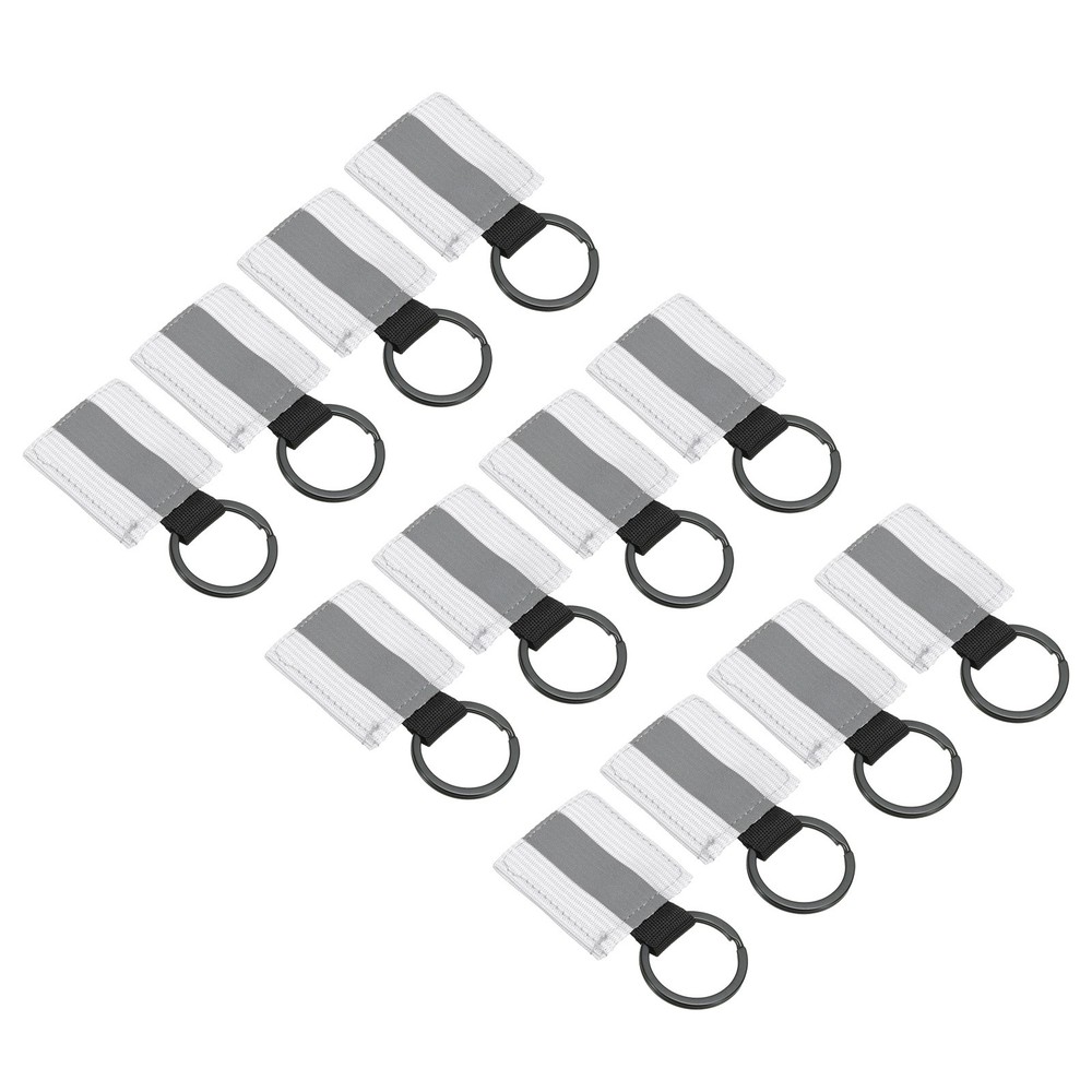 12 Pcs Reflective Keychain Tags, Reflective Zipper Pulls, White