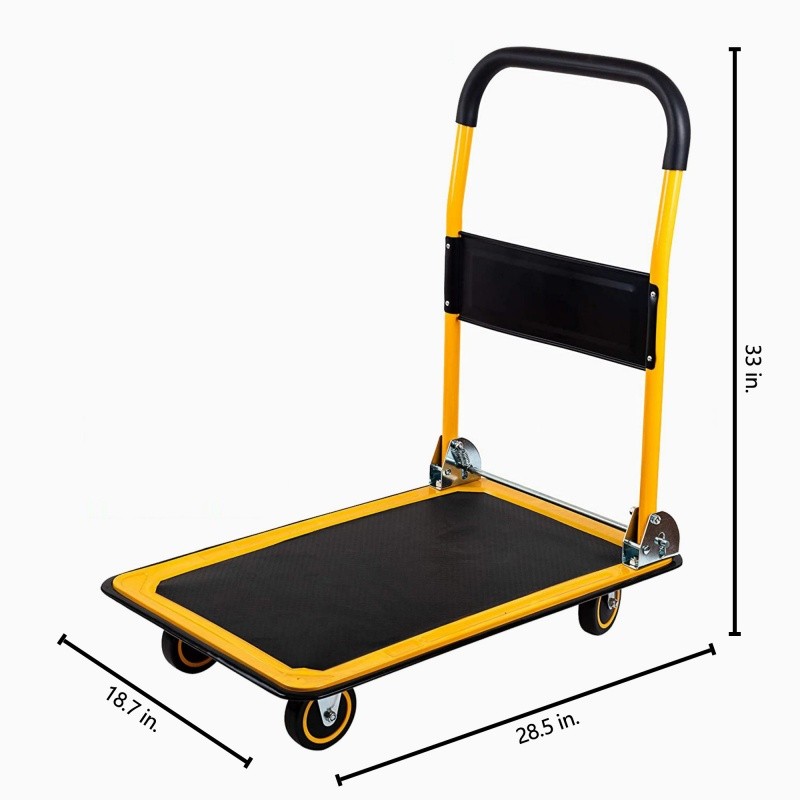 330 lb Platform Truck Hand Flatbed Cart Dolly Moving Push Heavy Duty Rolling