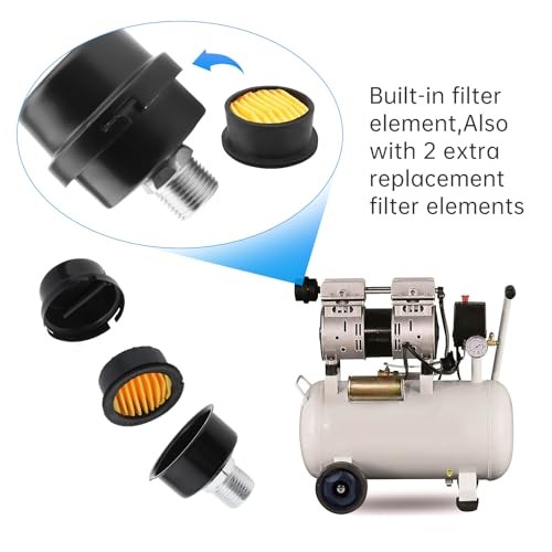 2 Pcs Portable Compressor Muffler for Kobalt Compressor, 1/2" Threaded Air