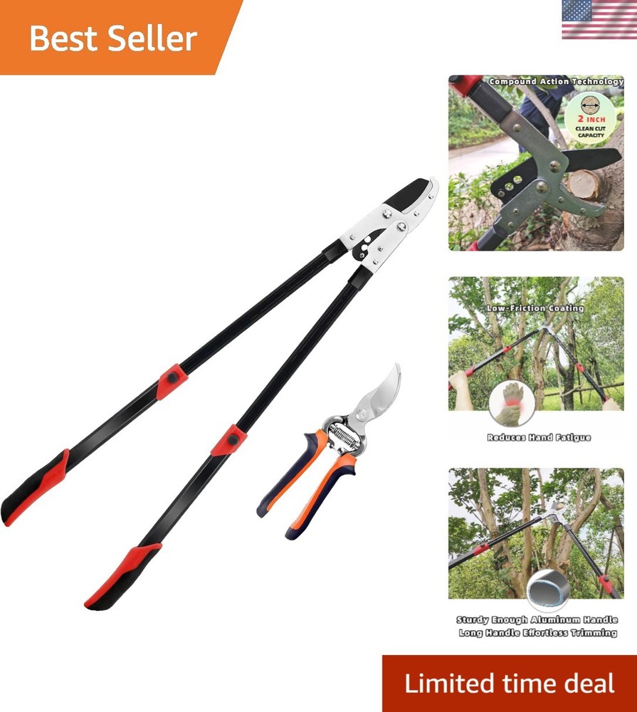 Heavy-Duty Extendable Loppers 28-41" with Compound Action for Effortless Pruning