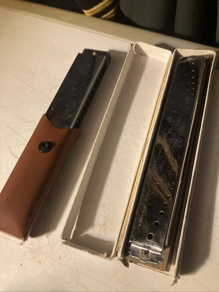 Vintage Blessing Harmonica With Original Box China & Basic Harmonica W/case