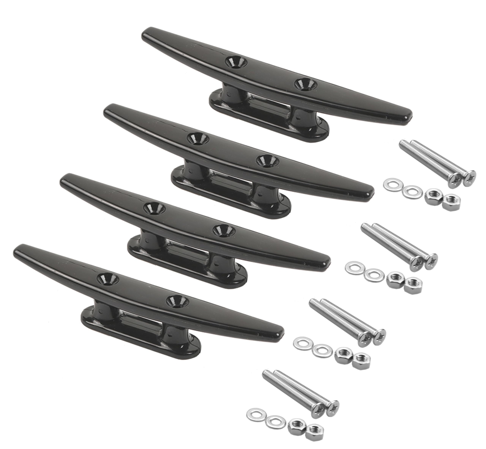 4PCS Black Nylon Dock Cleats Heavy Duty Plastic Boat Cleats for Docking