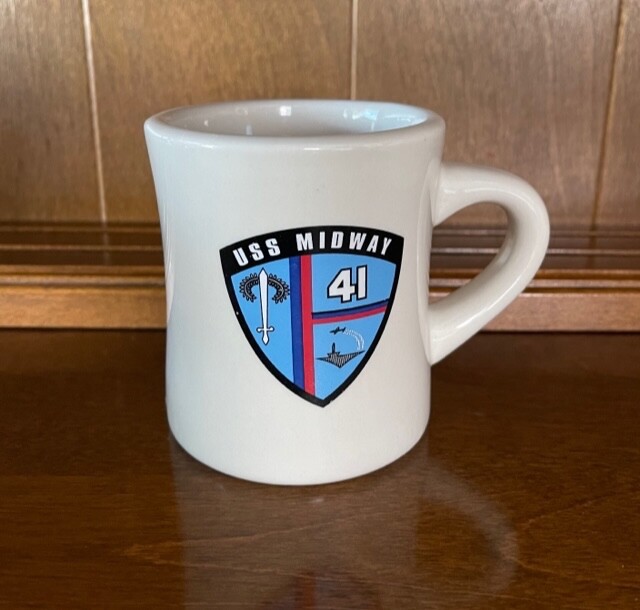 USS Midway CV-41 White Ceramic 10oz Coffee Mug