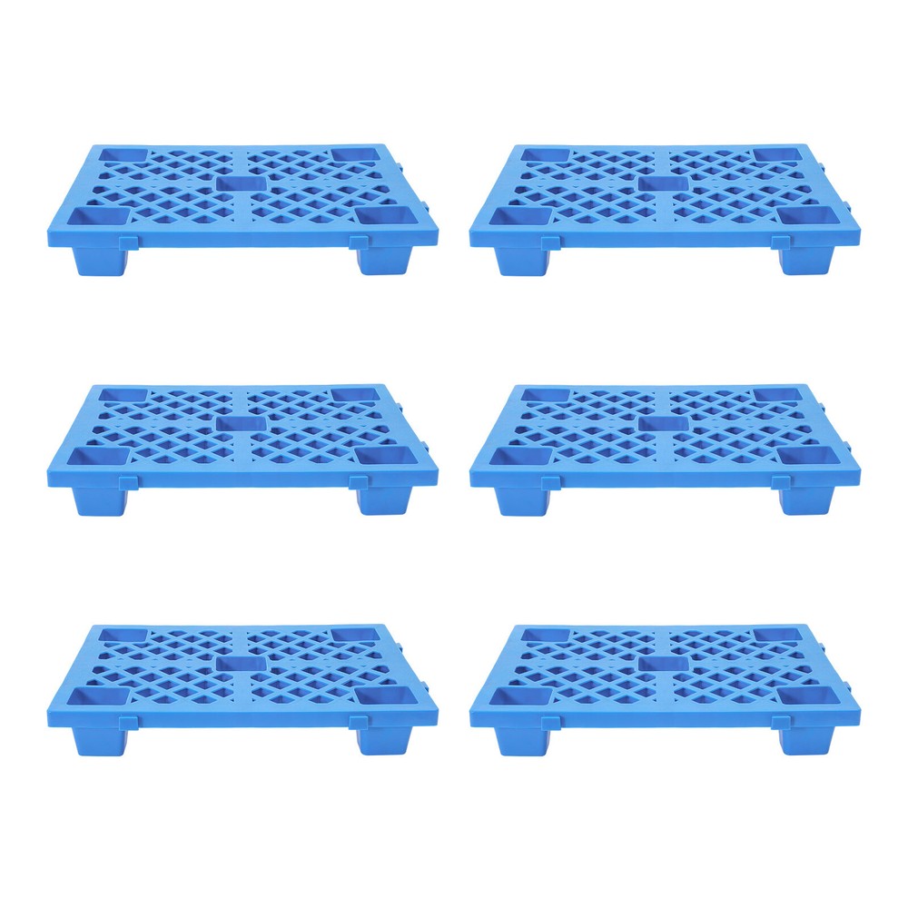 6Pcs Interlocking Storage Plastic Pallets Rectangular Pallets 100kg/220.46lbs