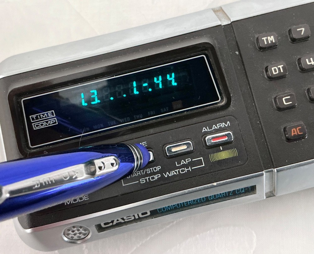 Working! 1976 CASIO CQ-1 Calculator Computerized Quartz Clock Stop Watch