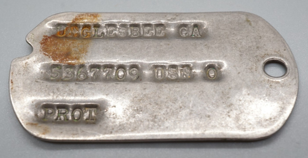 WWII - Korean War USN Navy Naval Dog Tag - ARMY STYLE TAG WITH NO TETANUS DATE