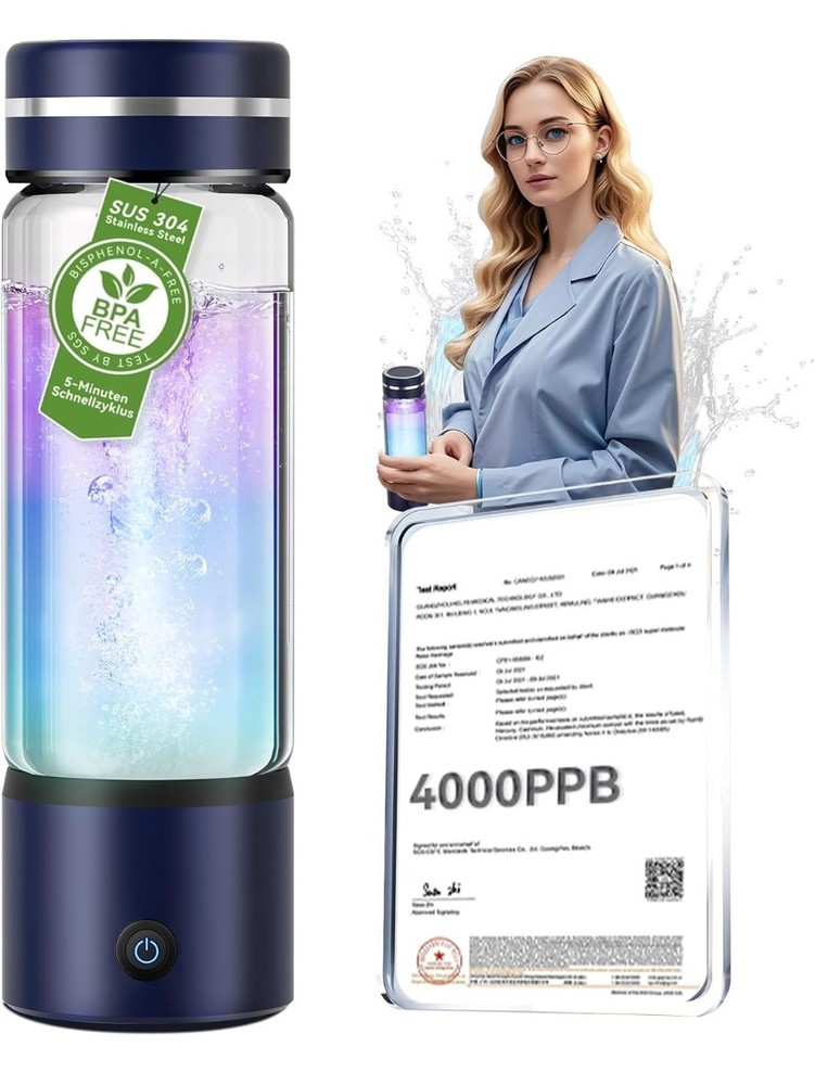 Hydrogen Water Bottle & Double Hydrogen Content, 24-Hour Hydrogen Lock,...