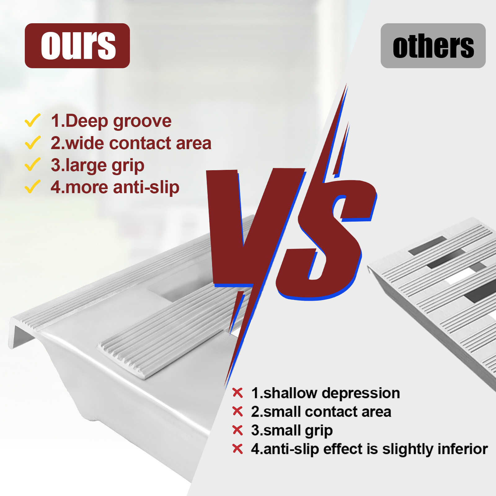 Pair Aluminum 6800LBS Hook End Ramps For Truck Car Auto Trailer 60''X15''