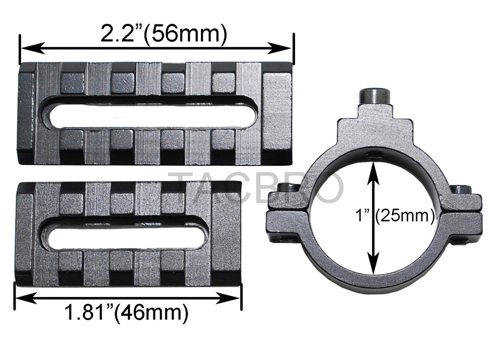 Scope Barrel Mount 1'' Ring Adapter with Picatinny Rail