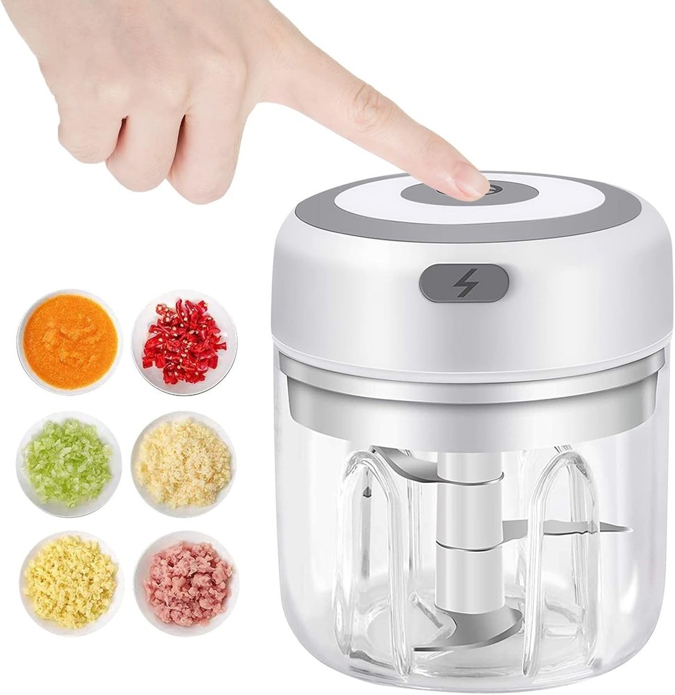 USB Rechargeable 250ML Electric Garlic Chopper - Compact & Powerful Kitchen Tool
