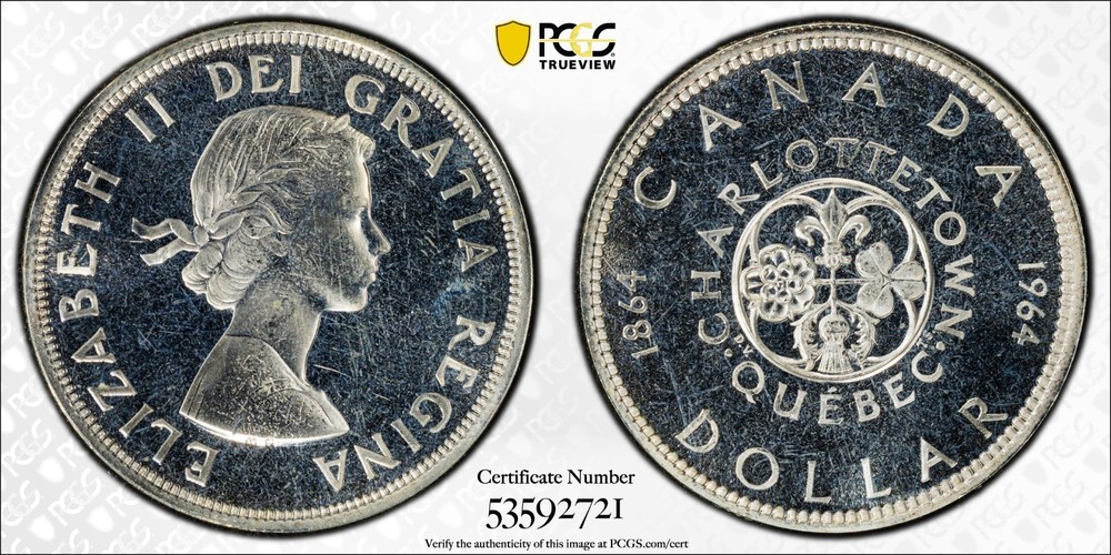 1964 Canada silver $1 PCGS PL66