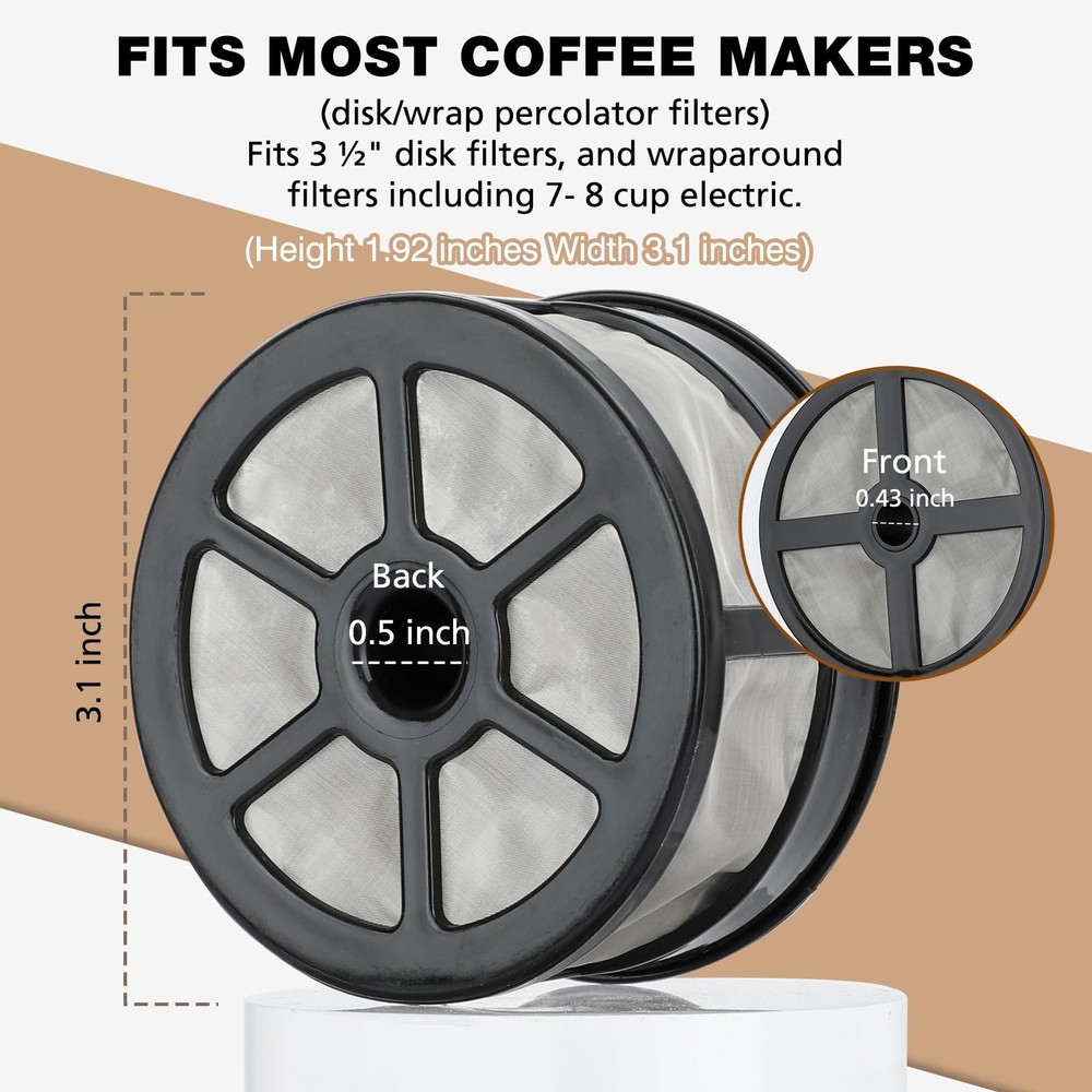 Reusable Coffee Filter Basket for Percolator | Disk Wrap Filters