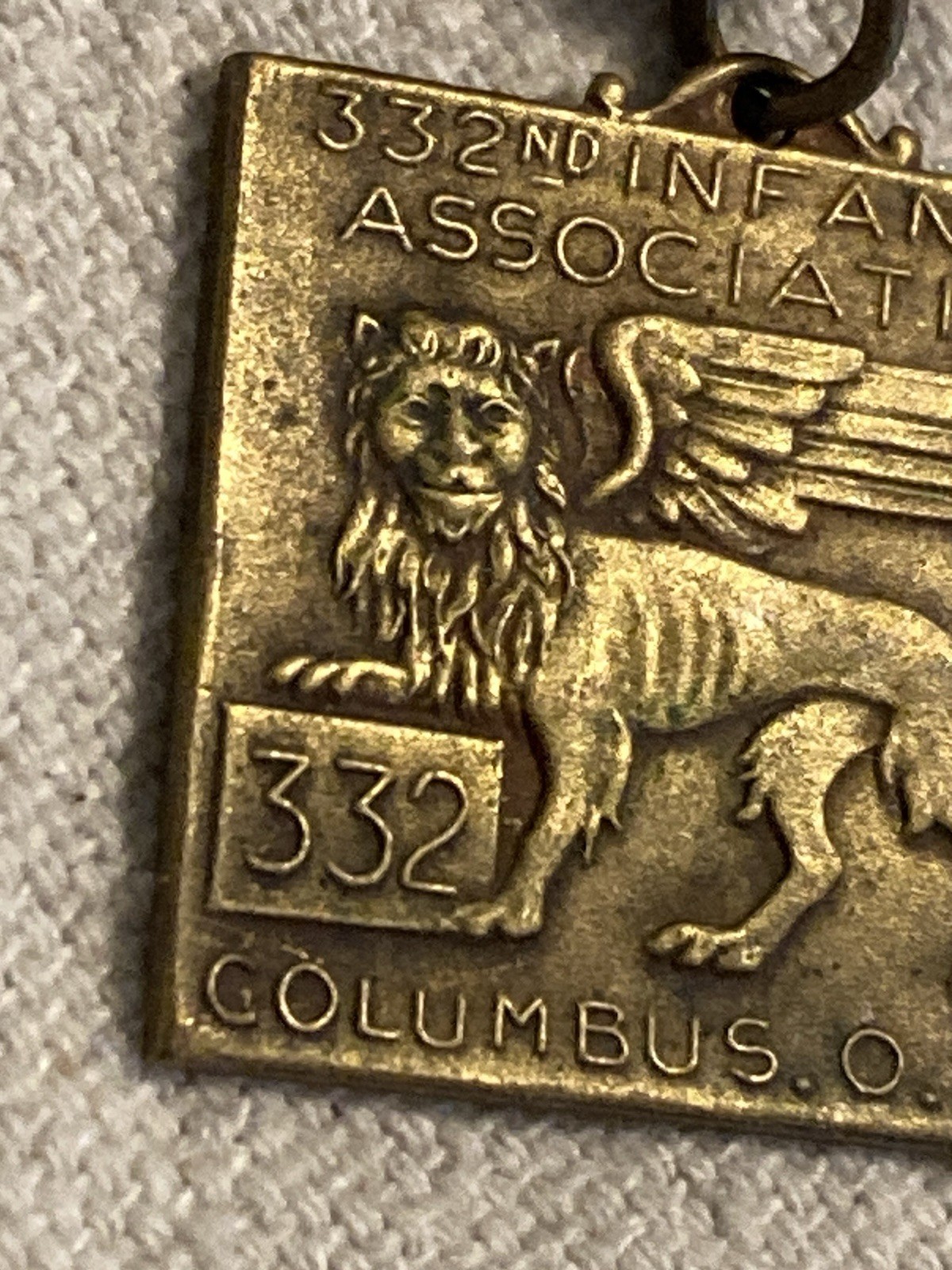 WWI US AEF ITALY 332ND INFANTRY 1926 Annual Reunion Medal Columbus Ohio Veteran