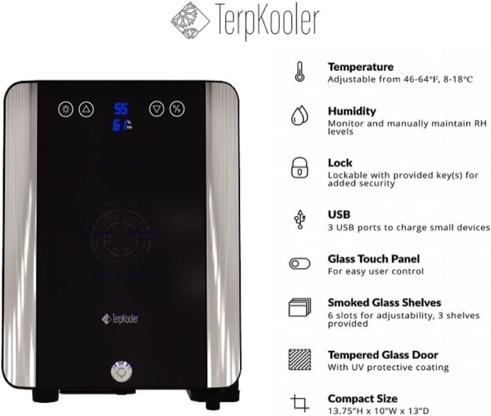 TerpKooler TK Essential Cooler Mini Fridge with Temperature and Humidity