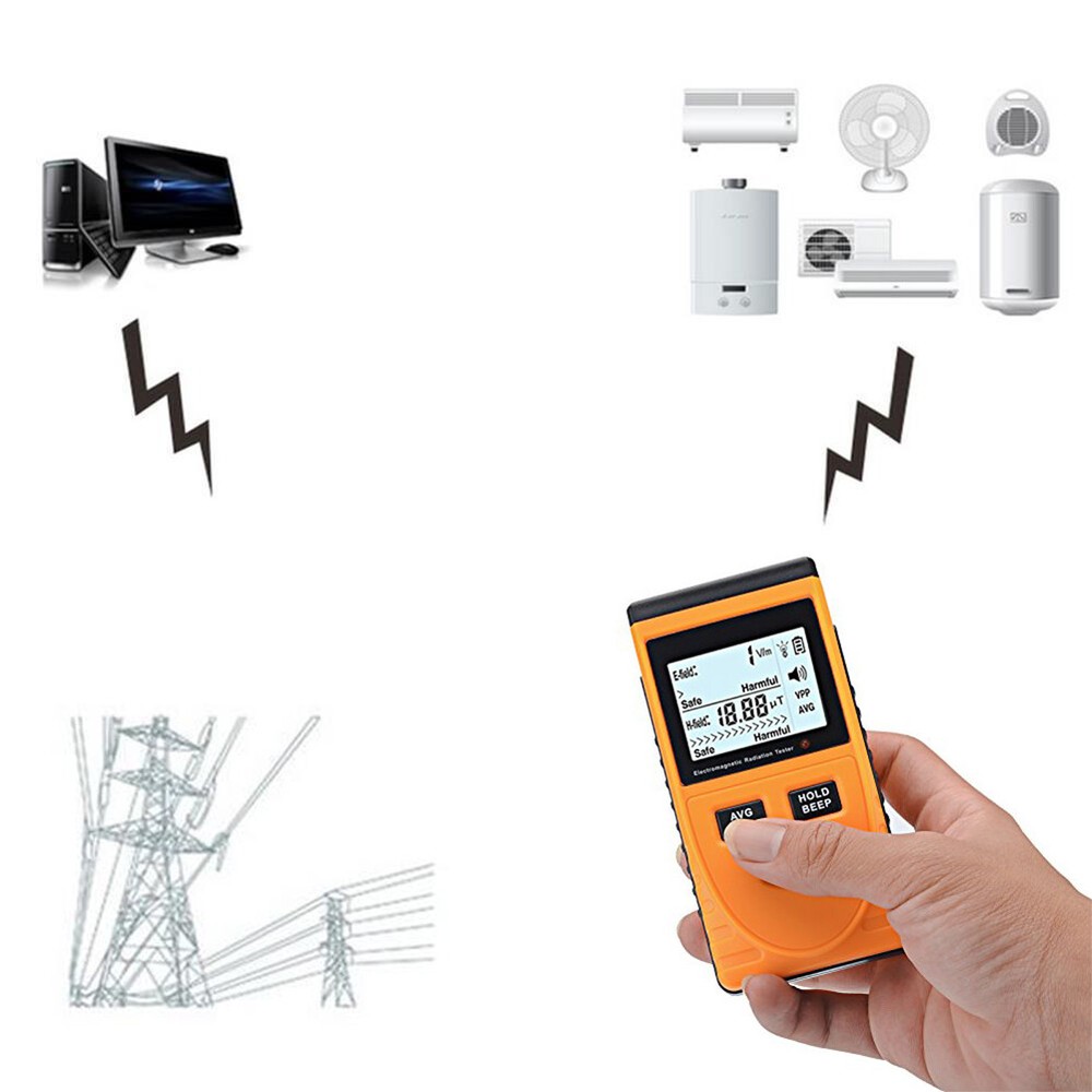 LCD Digital Electromagnetic Radiation Detector EMF Meter Dosimeter Tester Tool