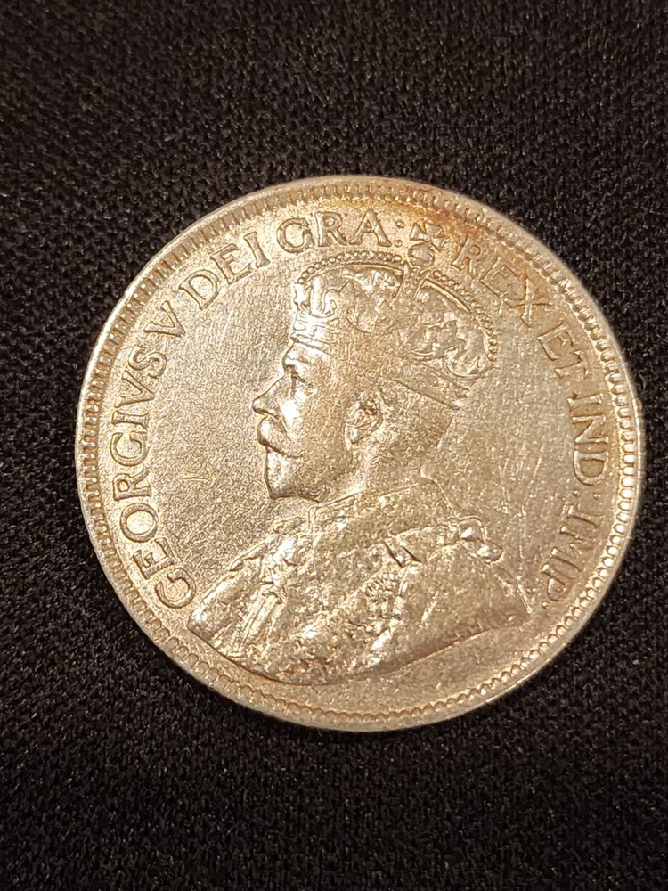 1917 Canada 25 Cents Silver Coin