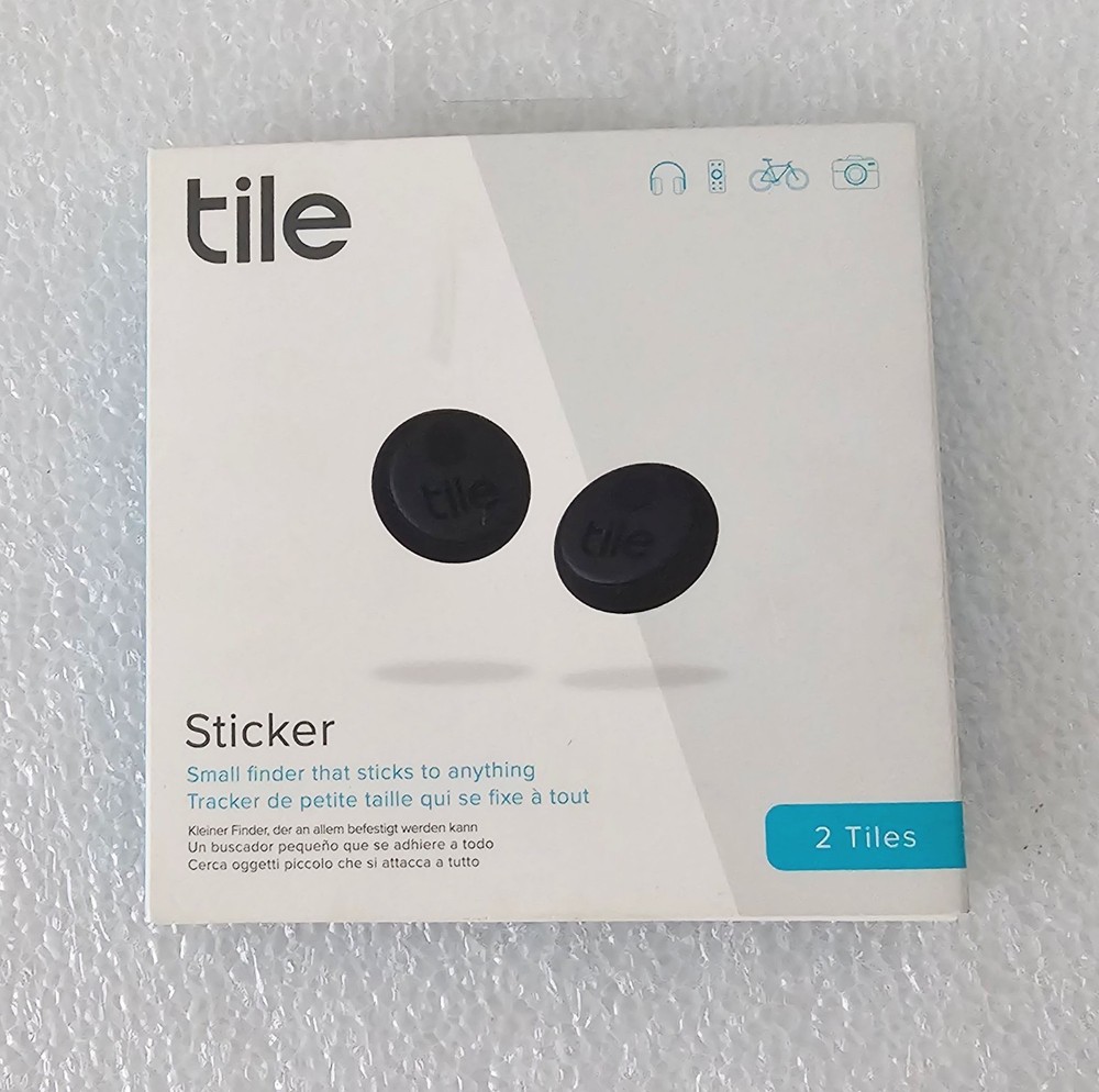 Tile Sticker Bluetooth Tracker Black 2‑Pack New Sealed Packing