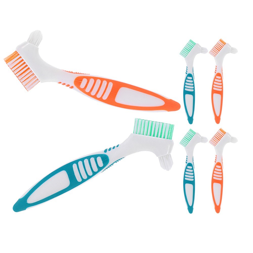 6 Pcs False Teeth Brushes Falseteeth Cleaning Tool