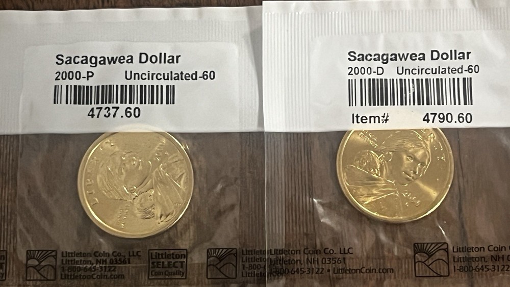 2000 P&D Sacagawea Dollar Coins Uncirculated