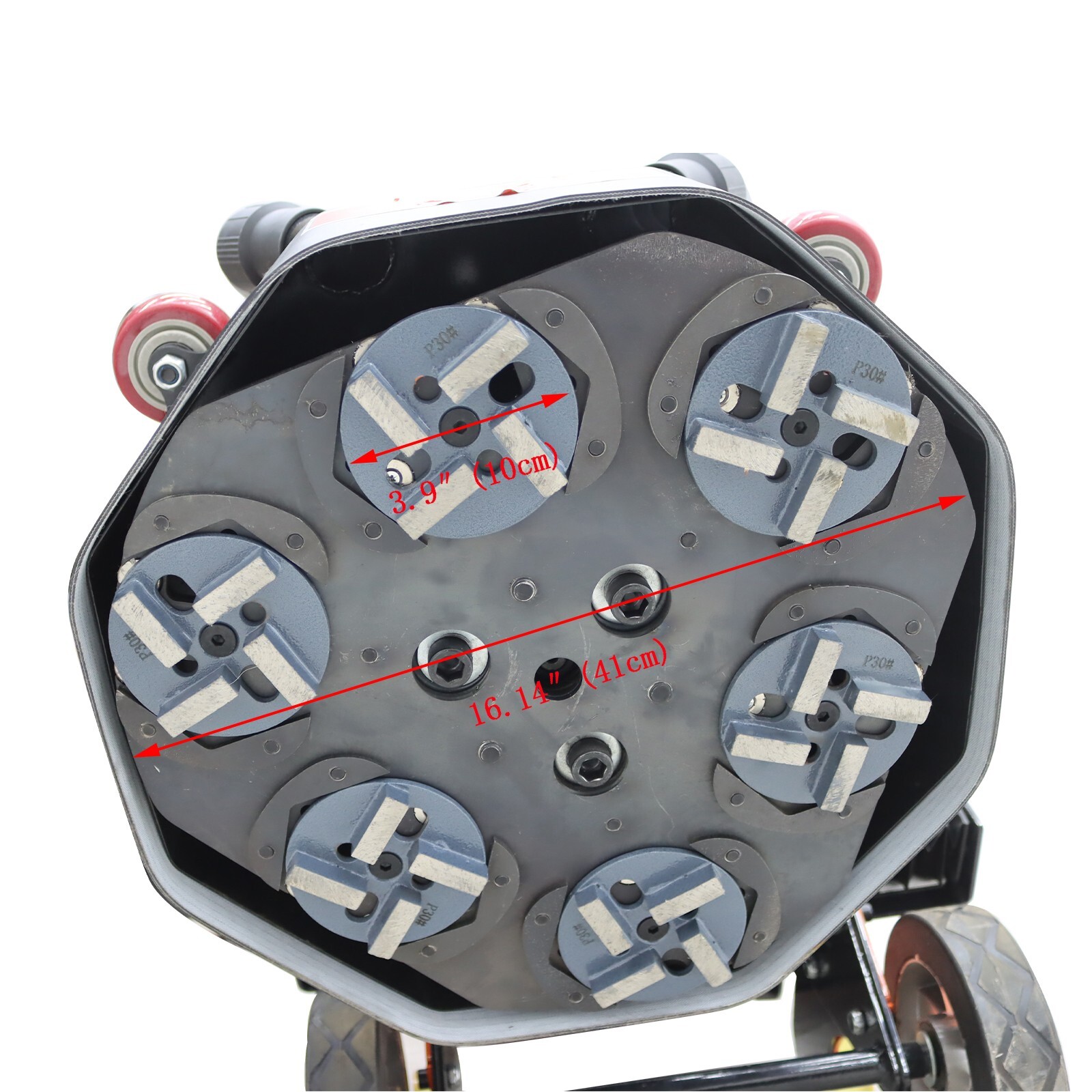 Hand-push Cement Concrete Ground Grinder Polishing Buffer Machine 220V w/6 Discs