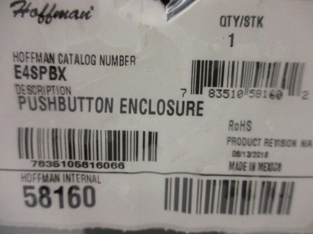 *NEW* HOFFMAN E4SPBX PUSH BUTTON ENCLOSURE