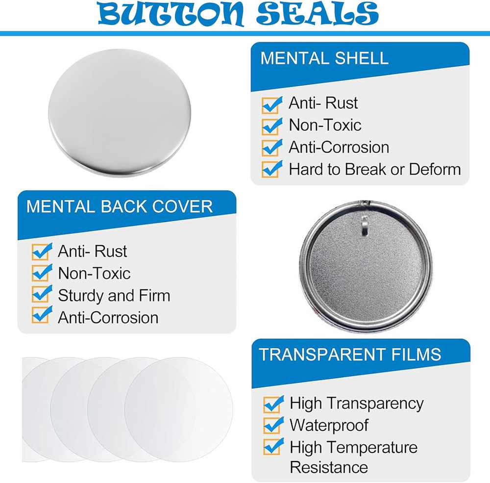 Button Maker Keychains Supplies 200 PCS 58Mm/2.25" Pin Making Kit for Button