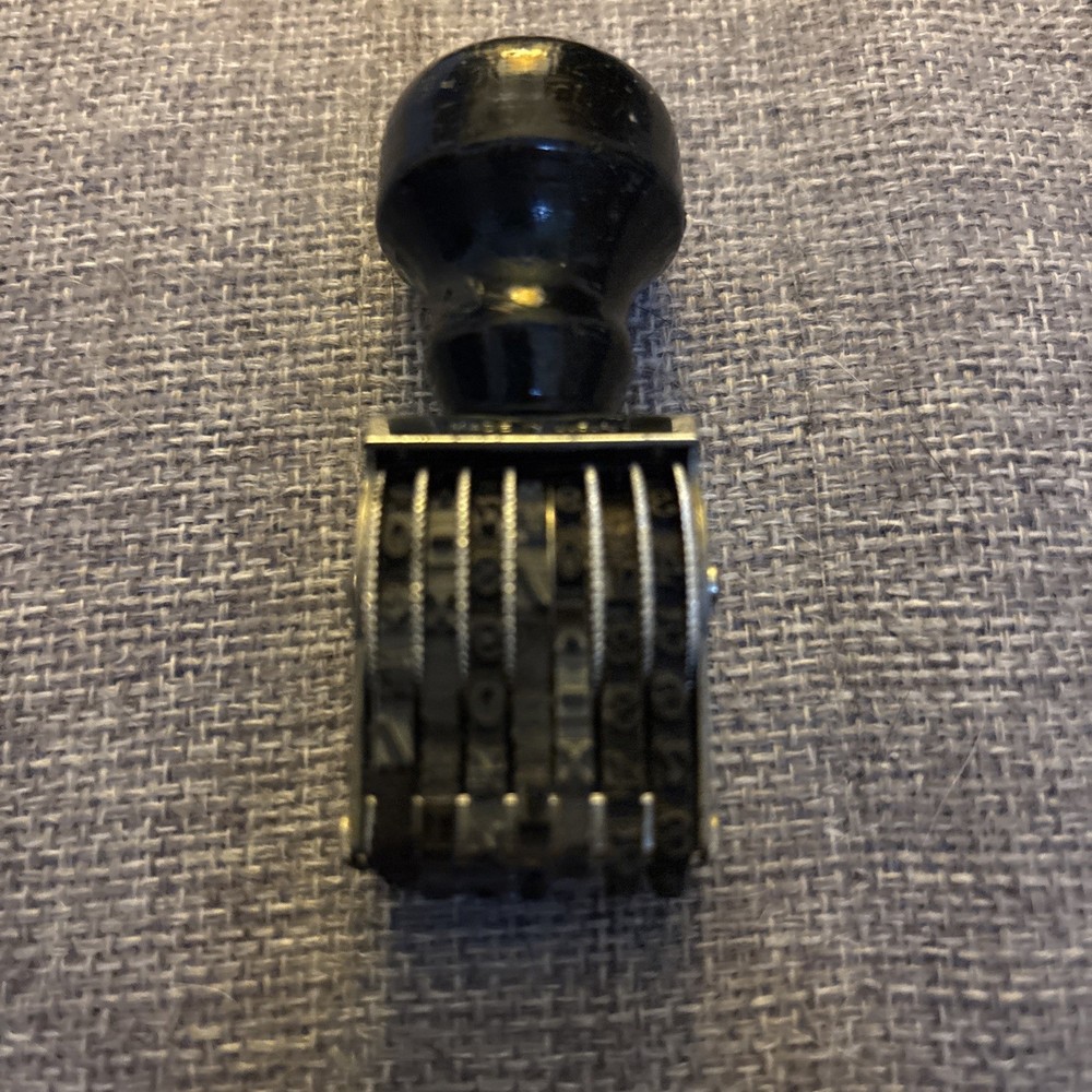 Vintage FRONT 6 Digit Rubber Stamp
