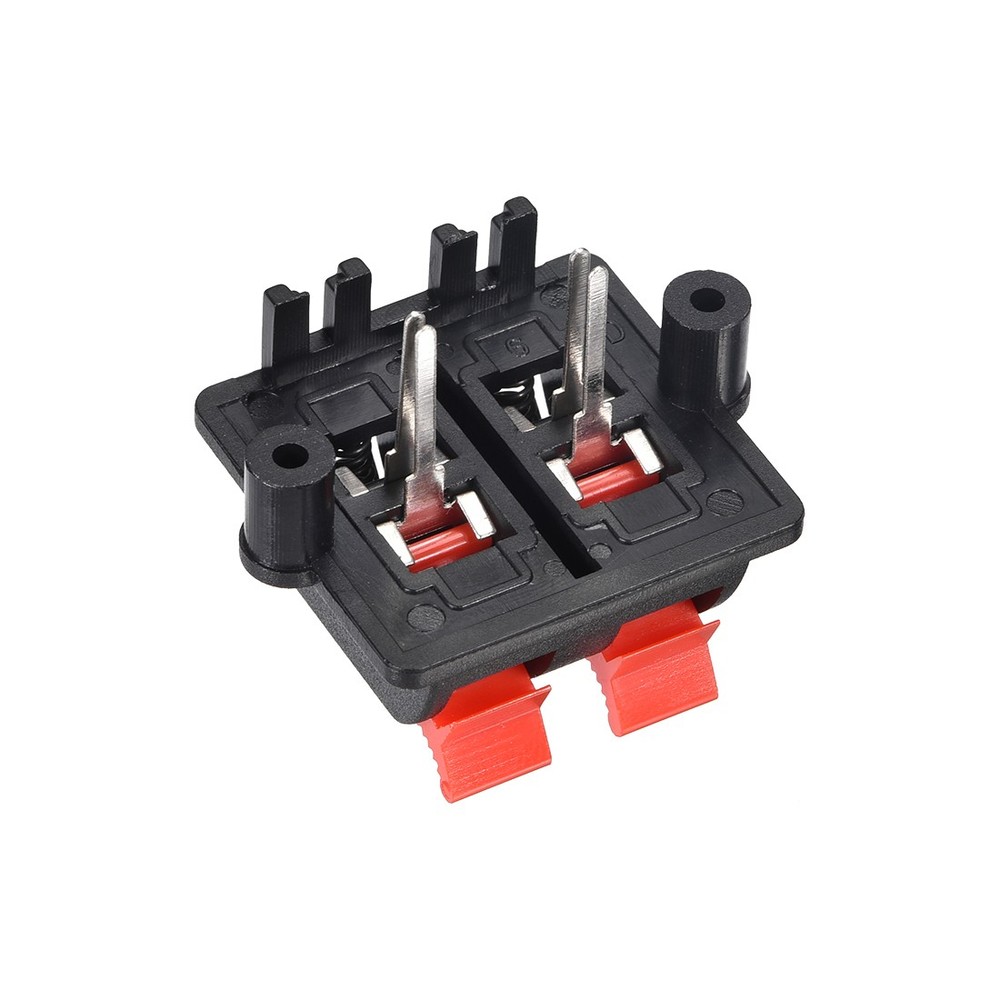 4 Way Speaker Spring Audio Connector Cable Black Red WP4-03 2pcs