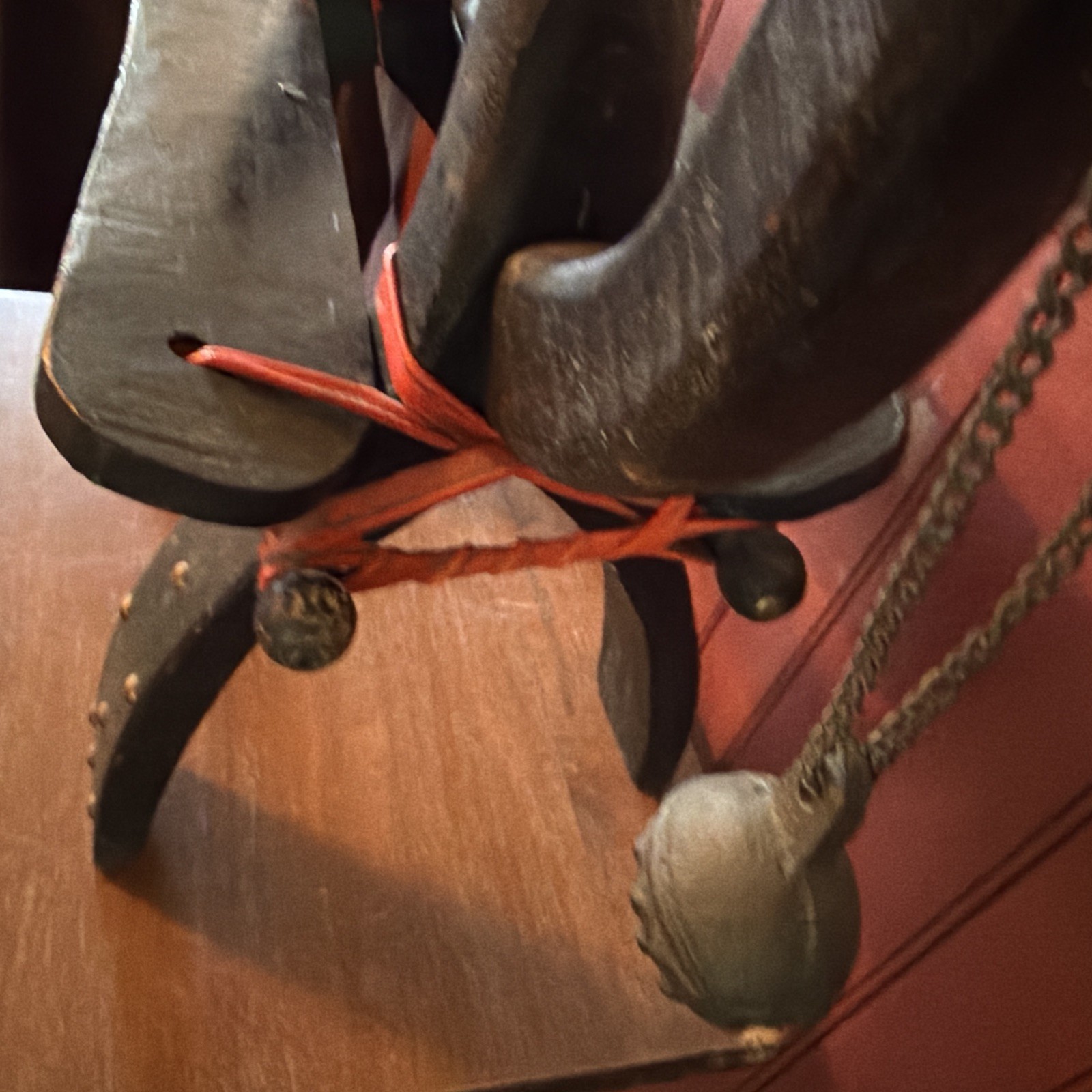 Vintage TURKISH Camel Head Pommel Padded Saddle Stool, Footstool. 23.5” X 18.5”.