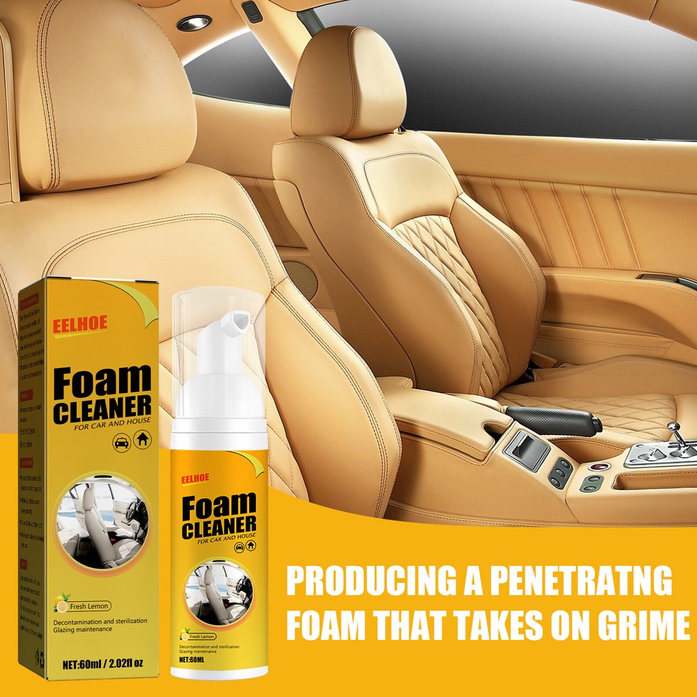 Multi-Purpose Foam Cleaner for Car Interior & Leather Quick Deep Cleaning