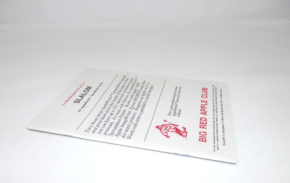Slalom AppleWorks Spreadsheet Printer Program Vintage Software '85 Apple IIe IIc