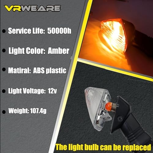 2Pcs Motorcycle Turn Signal Indicator Light Compatible with White Shell