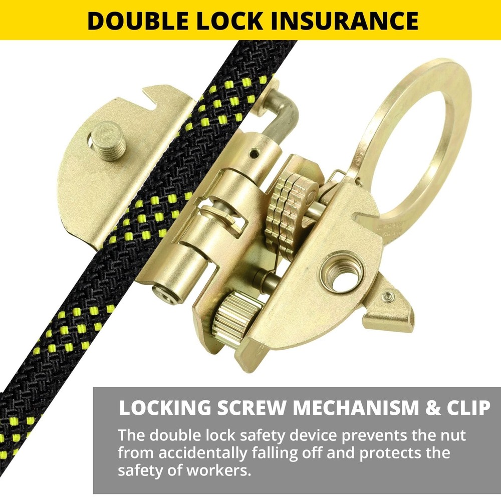 TRSMIMA Rope Grab Fall Protection - Auto Trail Double Locking Rope Grabs Used...