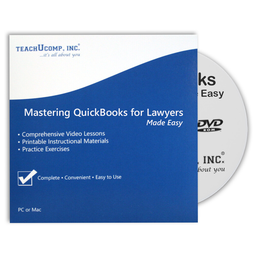 Learn Intuit QUICKBOOKS PRO FOR LAWYERS 2019 Training Tutorial DVD-ROM Course