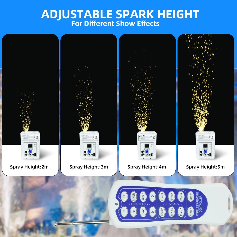 2PCS 750W Cold Spark Machine Stage Effect DMX Firework Party Wedding Firework