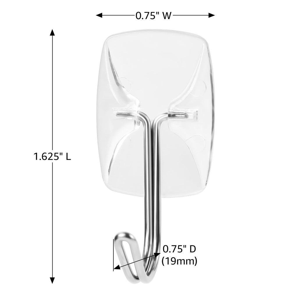 36 Small Hooks with 40 Removable Strips, Clear Wire Hanger Toggle Hooks, Adhe...
