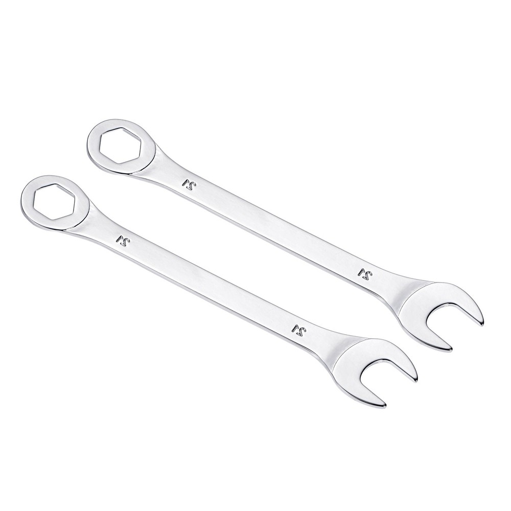 2Pack 21mm Thin Combination Wrench with Offset 6-Point End Angled Open End Tool