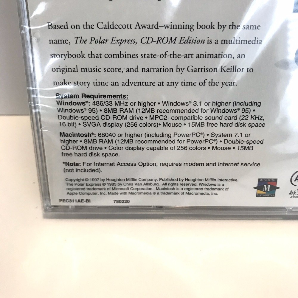SEALED 1997 The Polar Express CD ROM Edition Multimedia Interactive PC