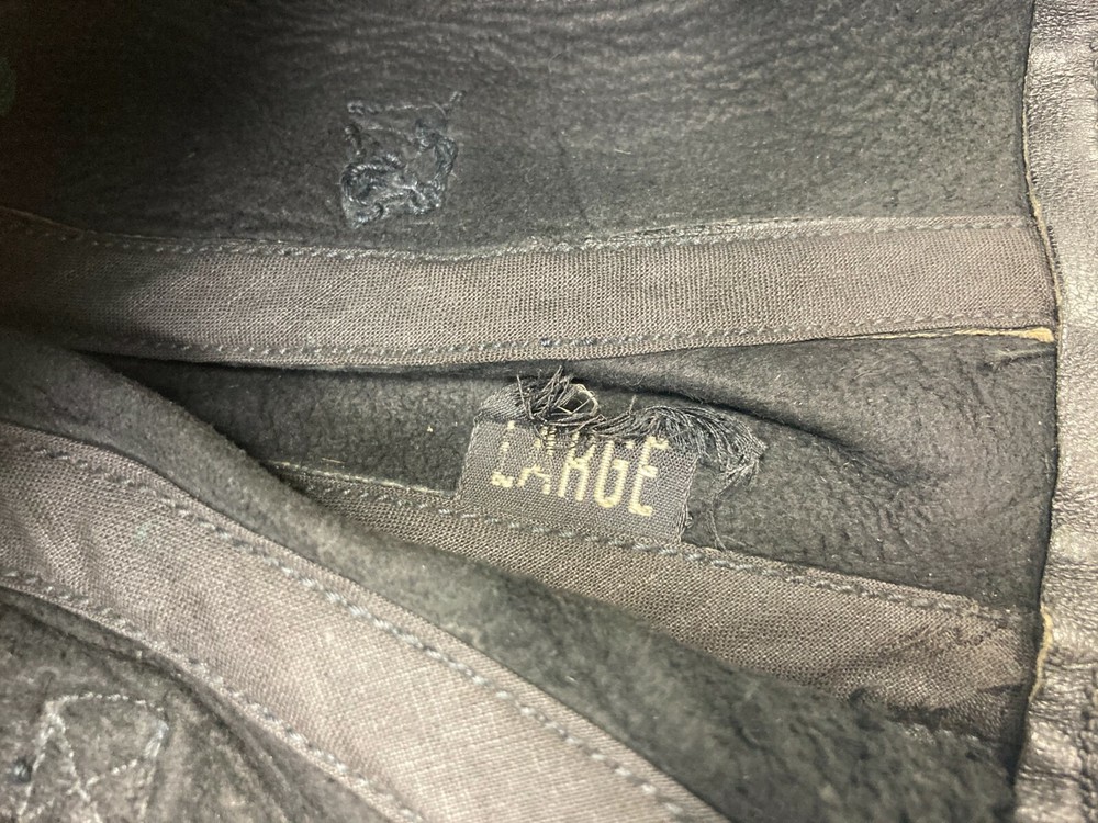 WW2 Navy Leather Deck Cap, Size Large Rough condition