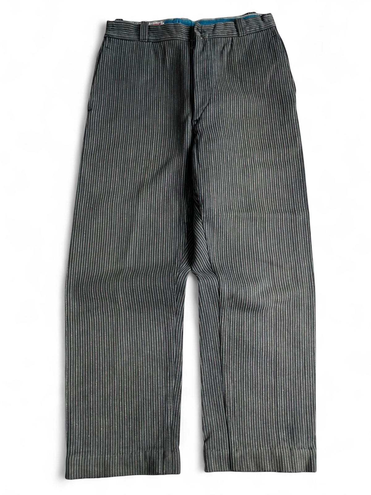 Vintage 1940s French Bleu Work Stripes Pants Made in France size 30 x 26